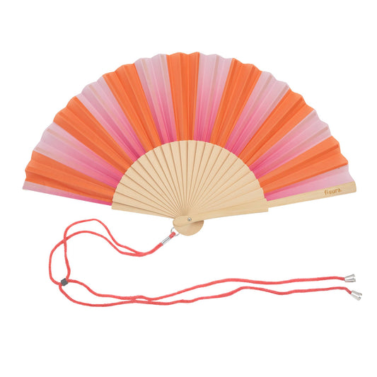 Pink and Orange Striped Fan