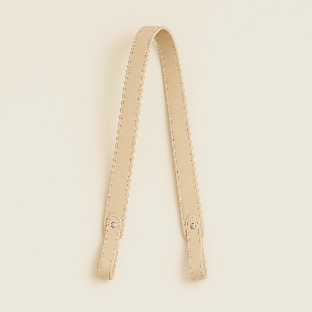 Beige Vegan Leather Shoulder Strap