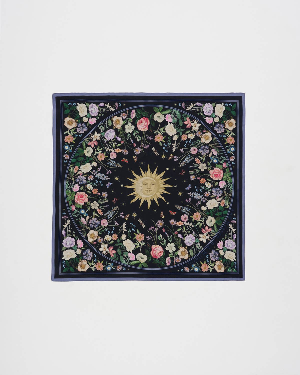 Selene Narrative Medium Square Scarf in Navy