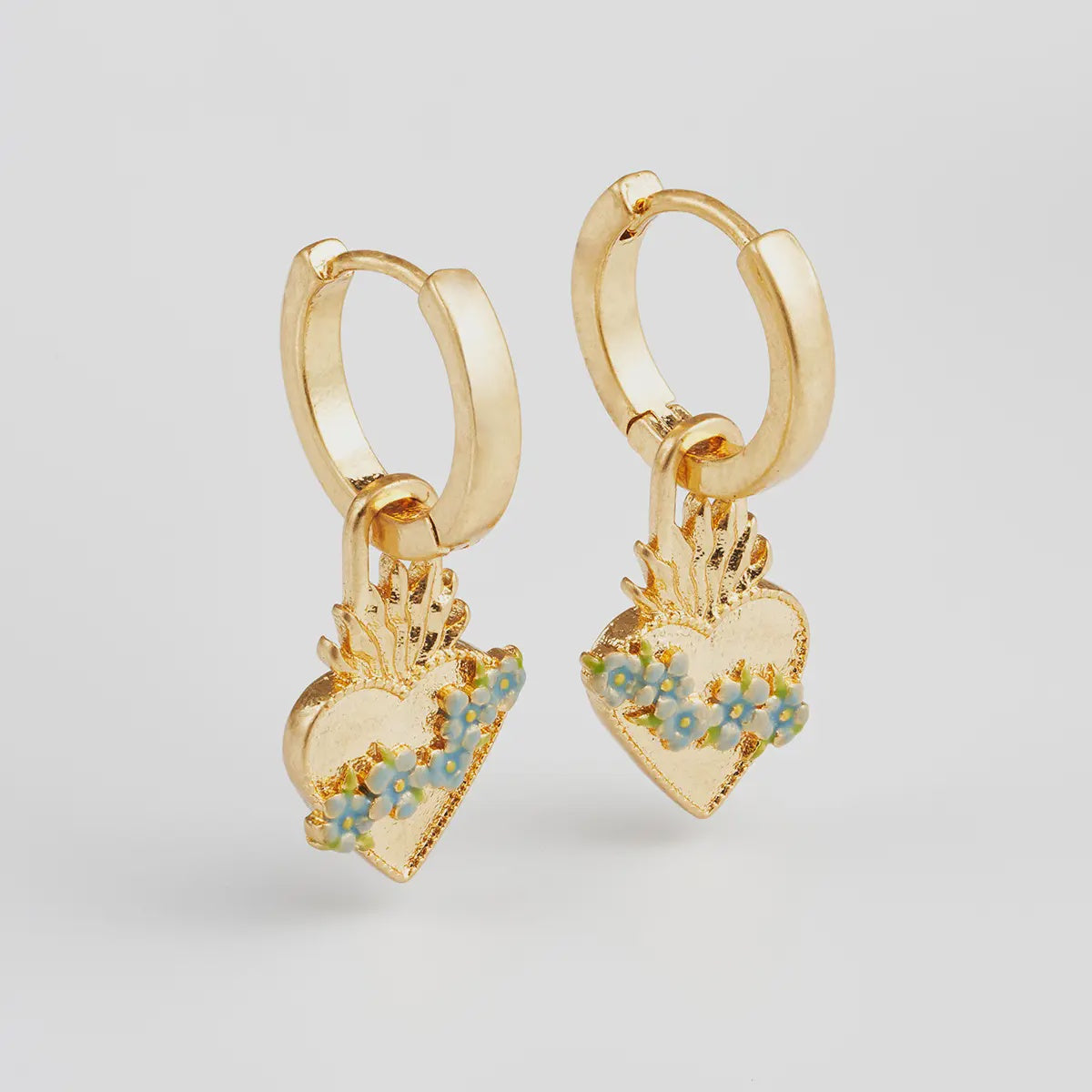 Sacred Heart Huggie Earrings