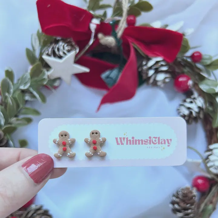 Gingerbread Man Stud Earrings
