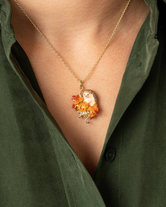 Bill Skinner Hedgehog & Pumpkin Pendant