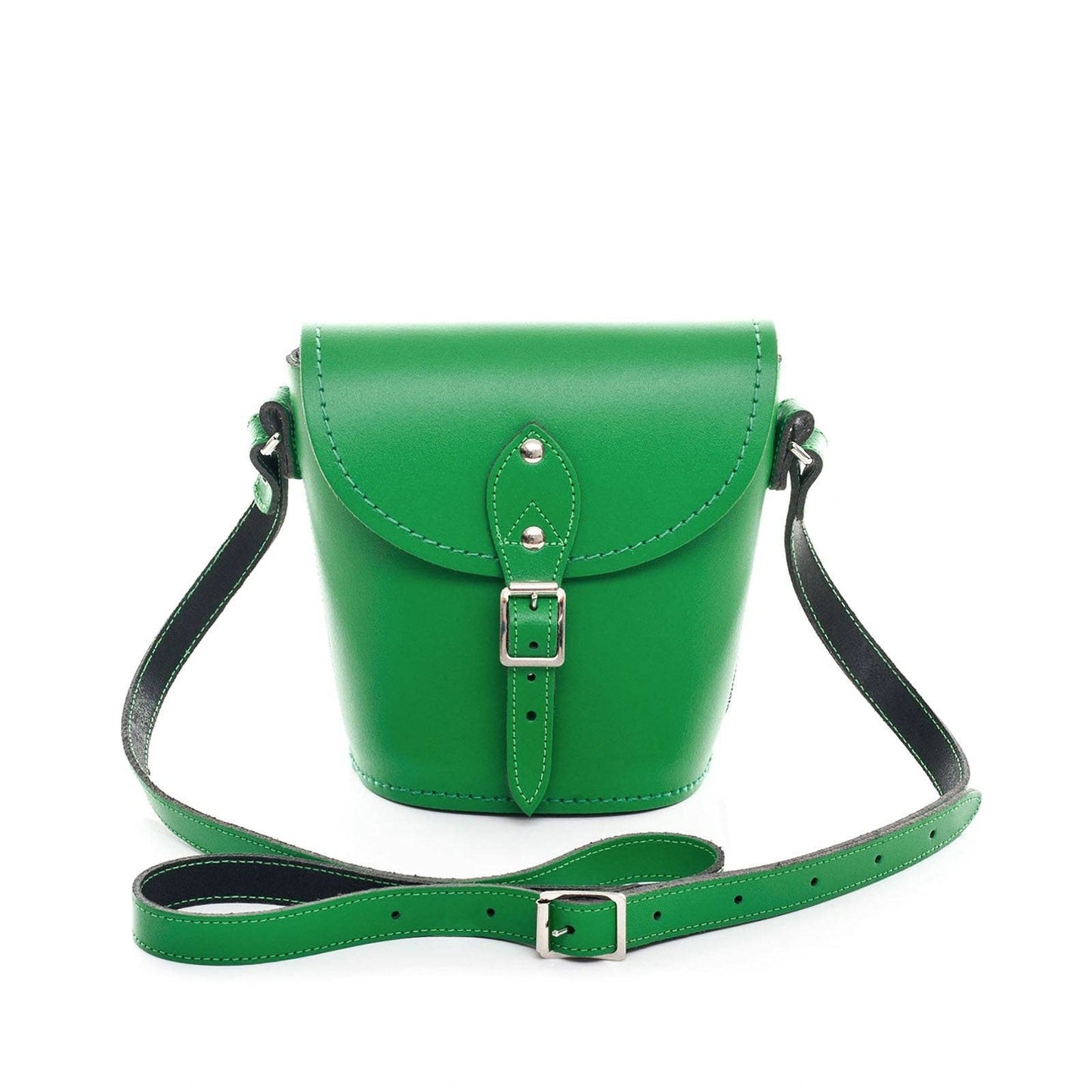 Handmade Leather Barrel Bag Green