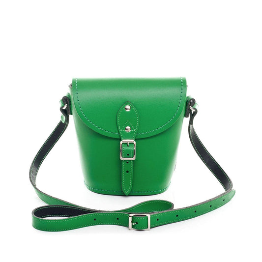 Handmade Leather Barrel Bag Green