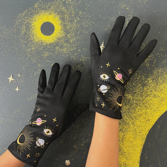 House of Disaster After Dark Embroidered Gloves