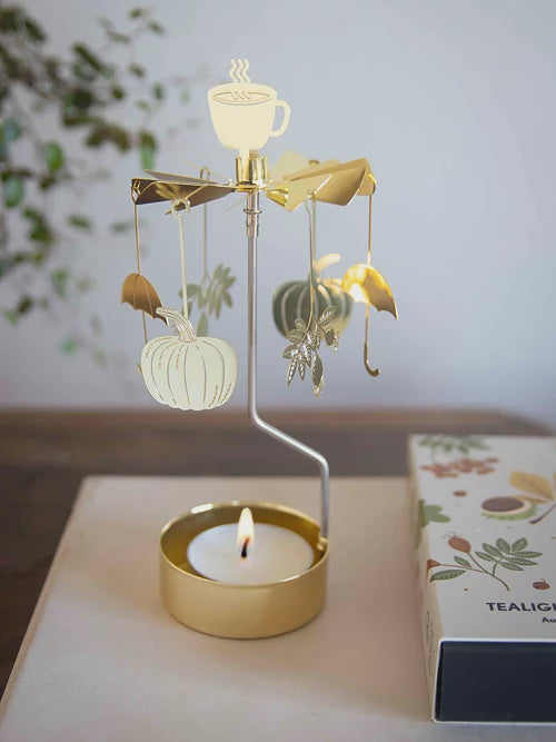 Autumn Vibes Gold Tealight Spinner