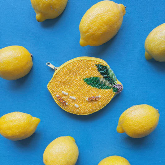 Fruity Beaded Lemon Purse