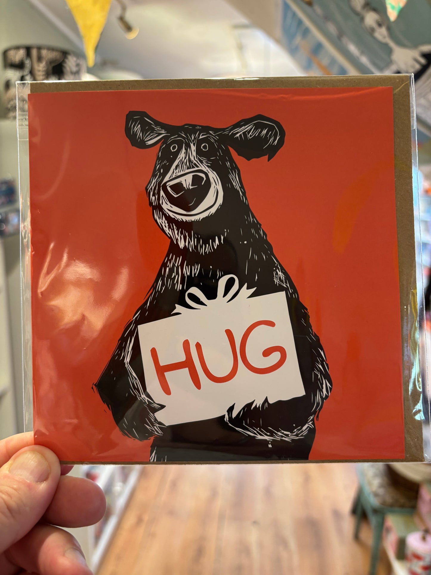 Podarok Bear Hug Orange Card
