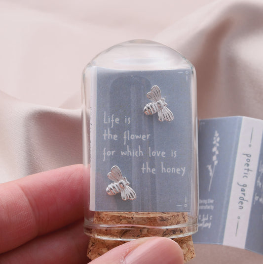 Love is Honey Sterling Silver Bee Earrings