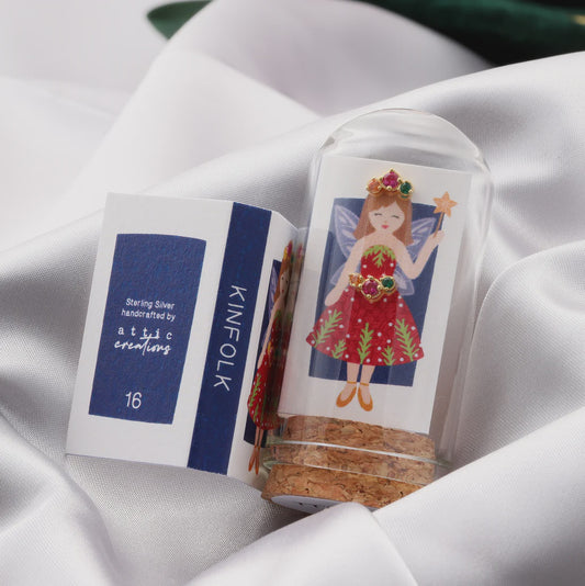 Christmas Fairy Colourful Gem Earrings - Gold Plated