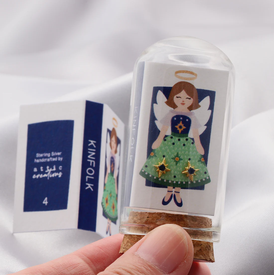 Christmas Angel North Star Earrings - Gold Plated