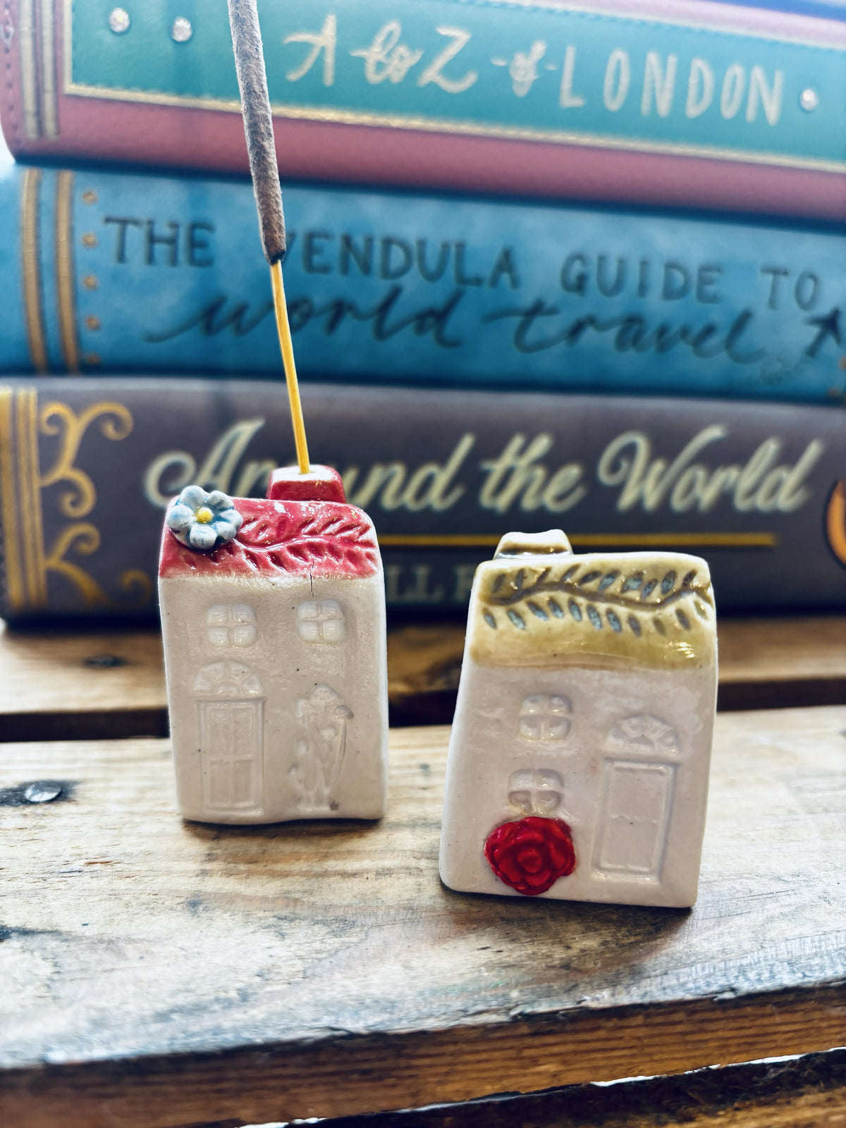 Handmade Ceramic Cottage Incense Holder