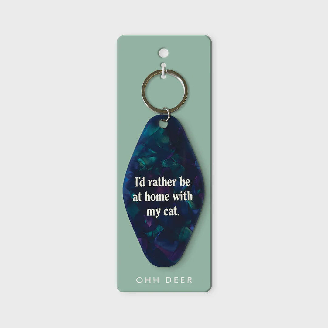 At Home With My Cat Keyring