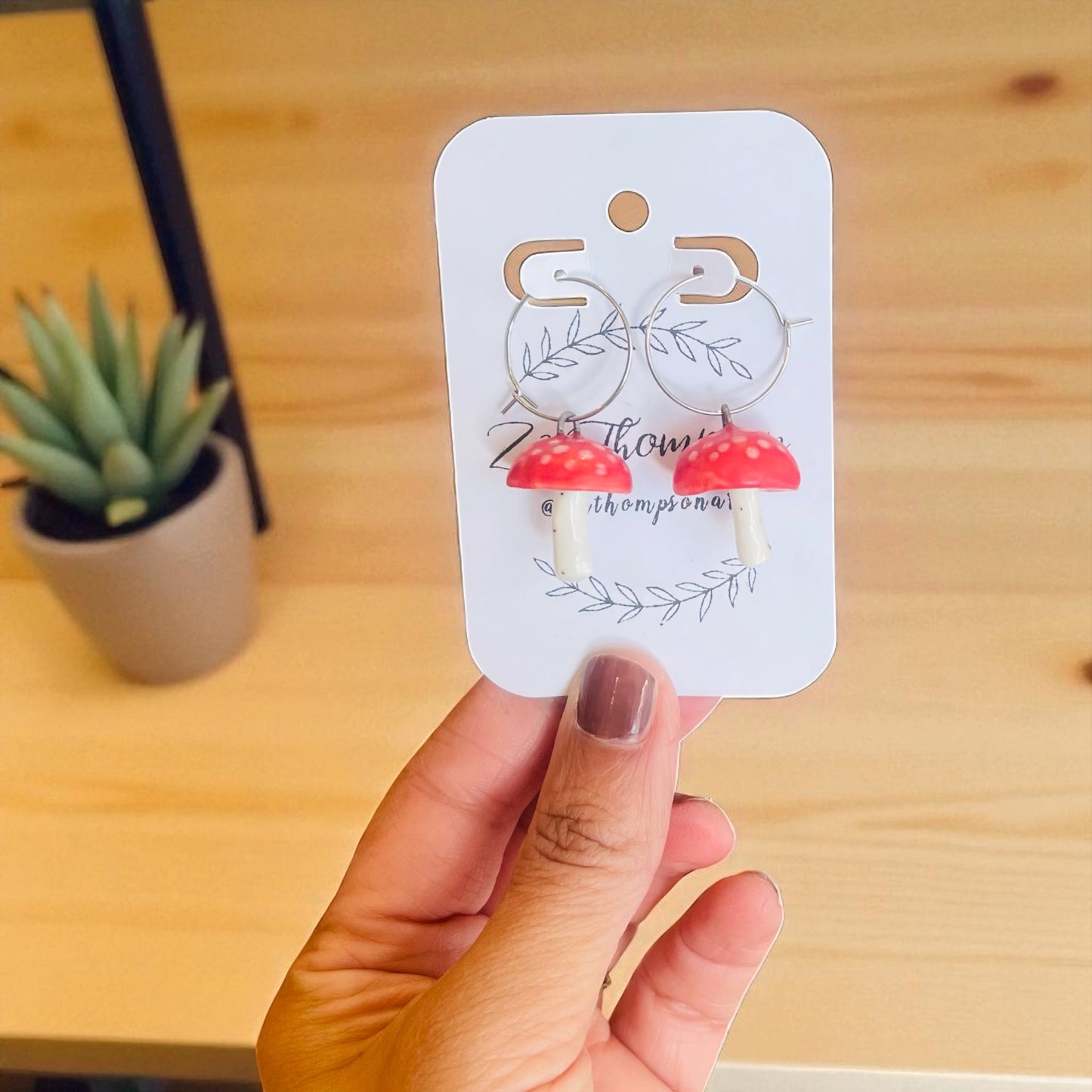 Handmade Ceramic Toadstool Earrings