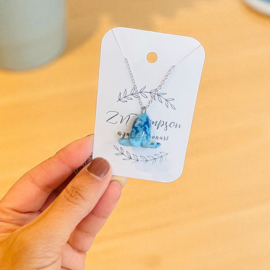 Handmade Ceramic Bluebell Necklace