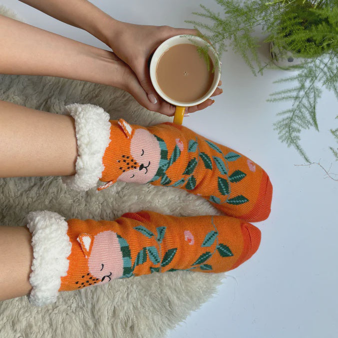 House of Disaster Secret Garden Fox Slipper Socks