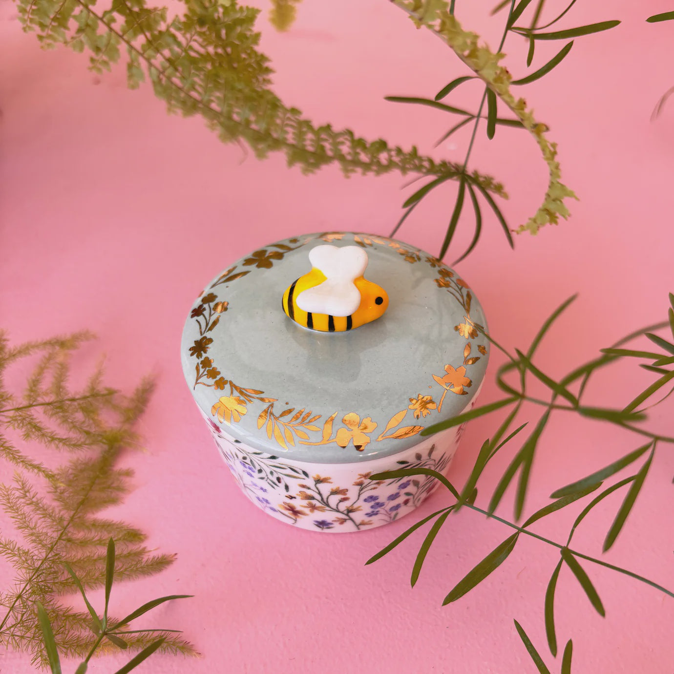 Secret Garden Bee Trinket Pot