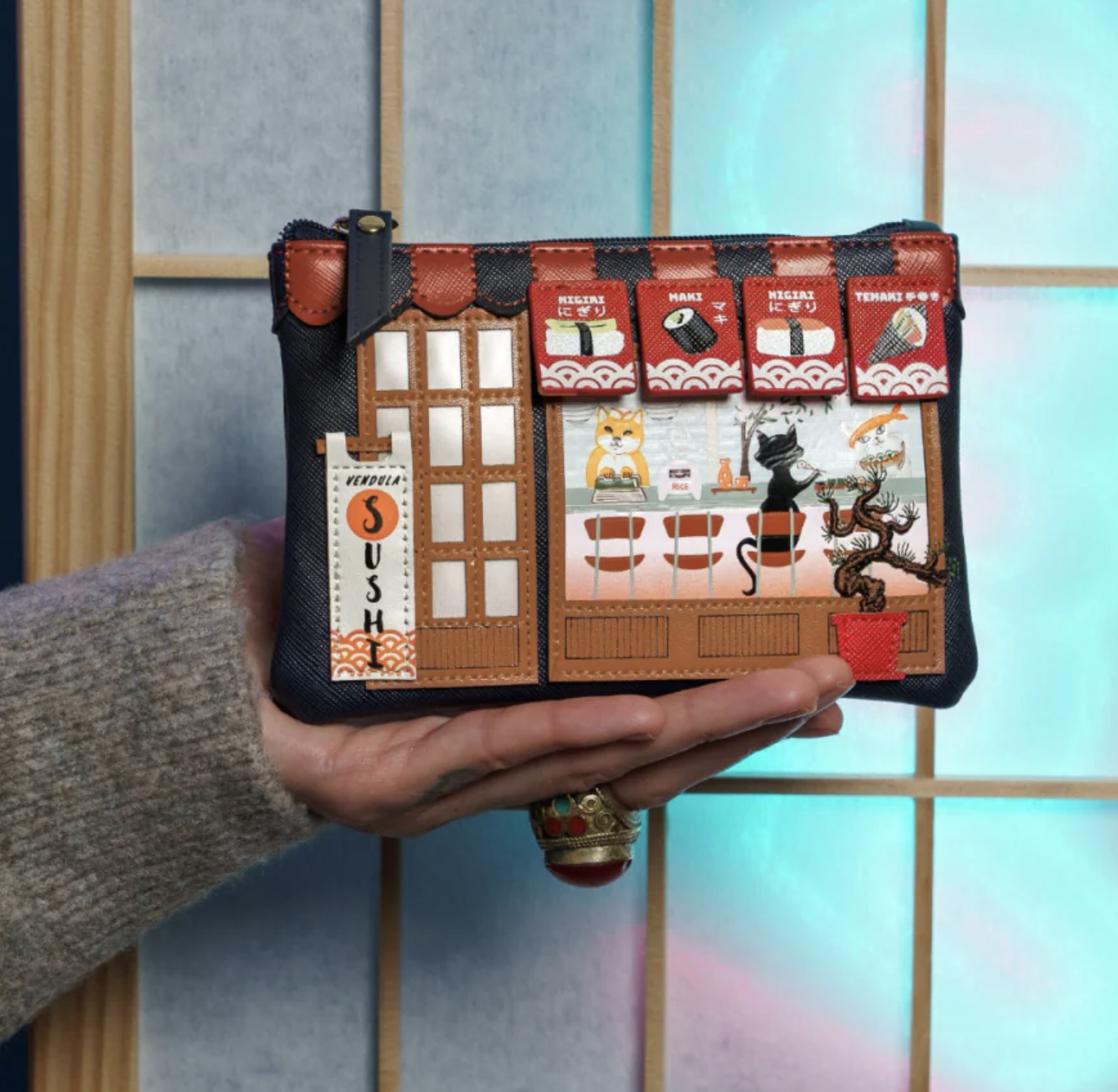 Vendula Sushi Blue Edition Zipper Coin Purse