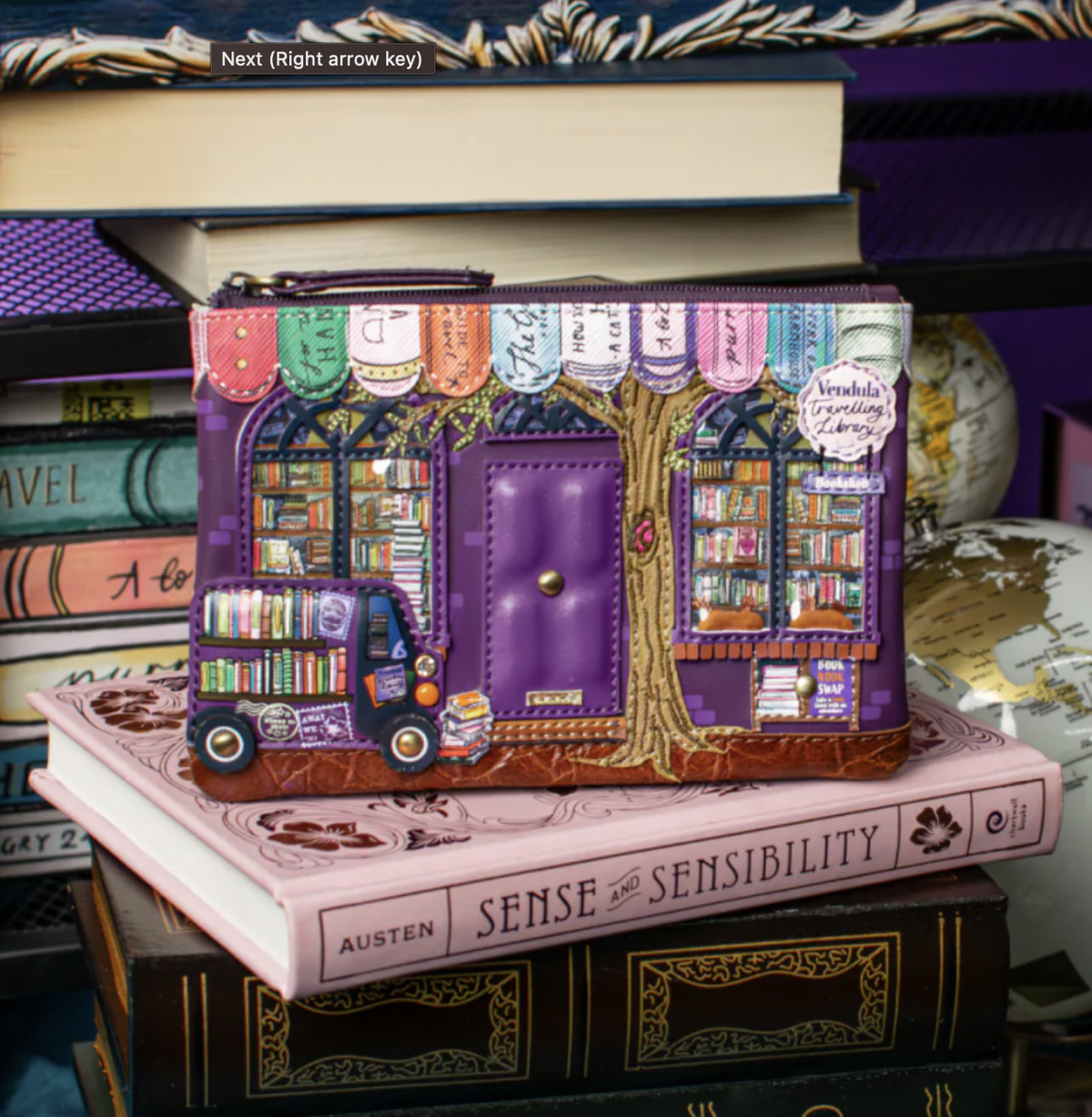 Vendula Travelling Library Bookshop Zipper Coin Purse