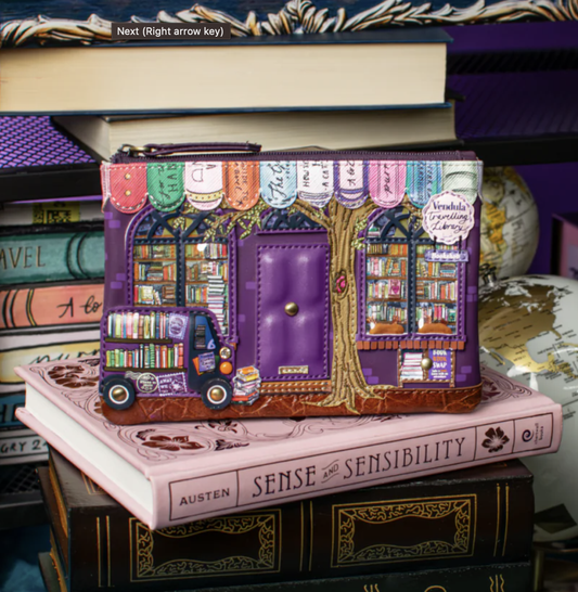 Vendula Travelling Library Bookshop Zipper Coin Purse