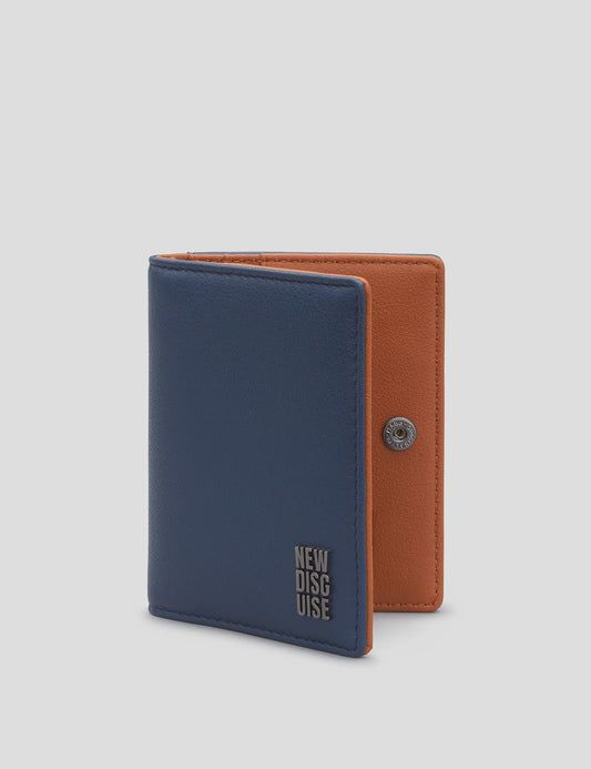 Nolan Navy and Tan Flap Over Card Holder