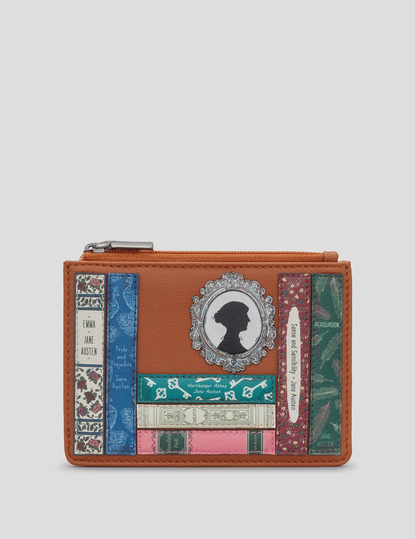 Jane Austen Tan Book Club Zip Top Purse