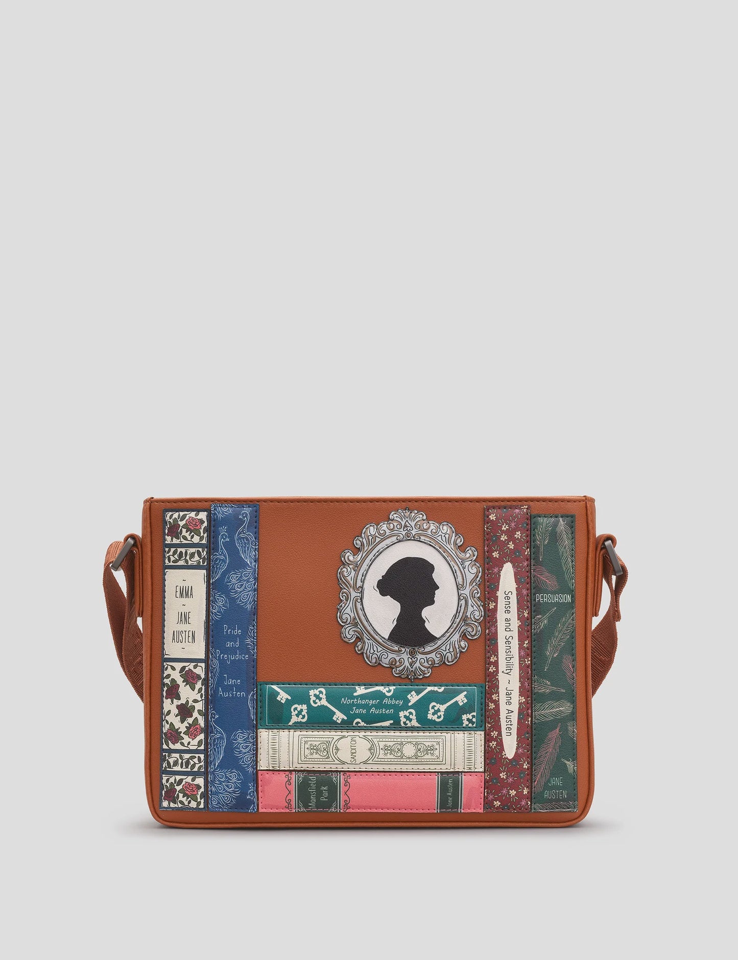 Jane Austen Tan Book Club Cross Body Bag