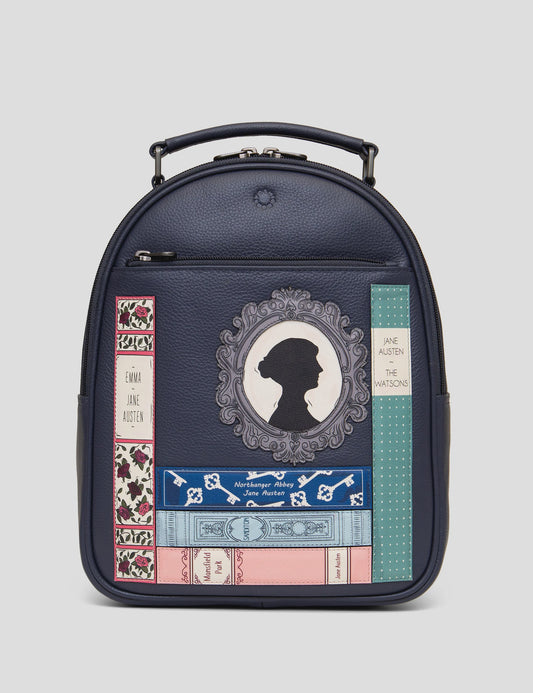 Yoshi Navy Jane Austen Bookworm Leather Backpack