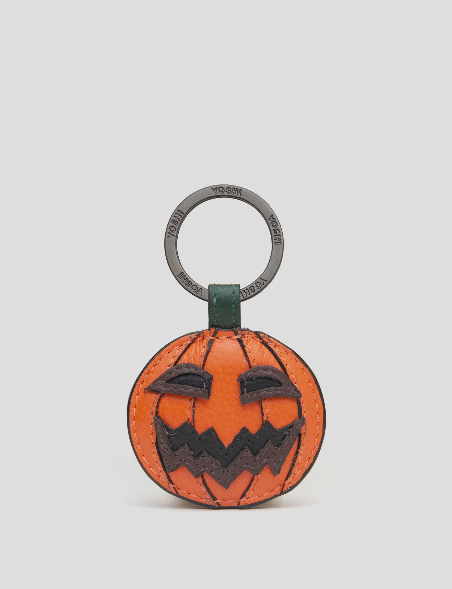Jack O'Lantern Leather Keyring