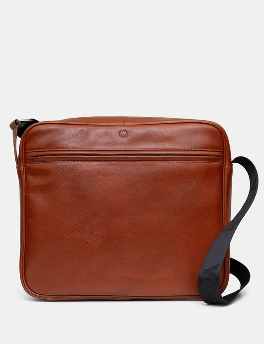 Yoshi Brown Leather Messenger Bag