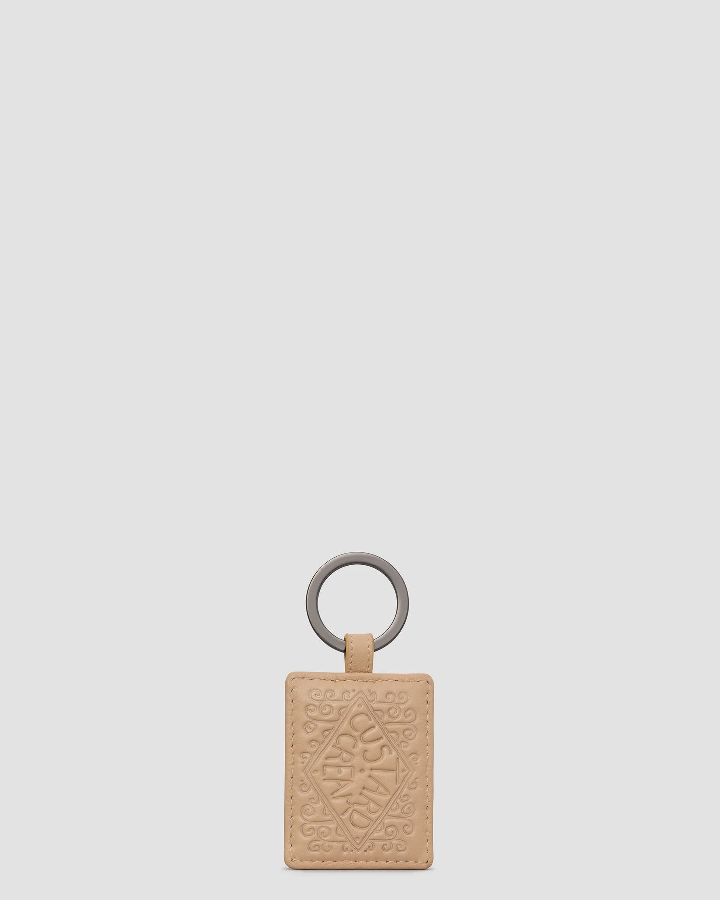 Custard Cream Leather Keyring