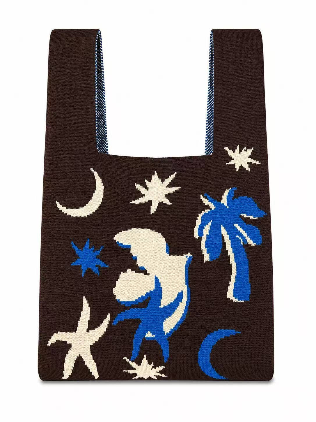 Starlit Fantasy Knitted Tote Bag Medium