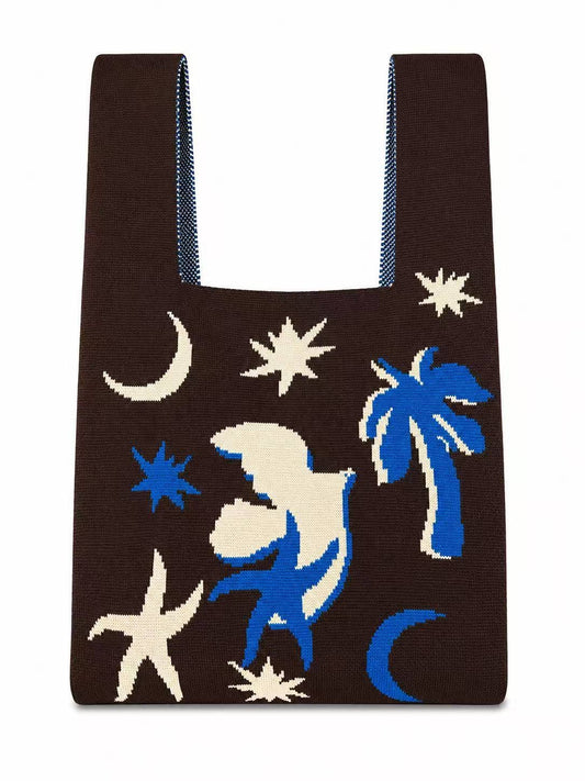 Starlit Fantasy Knitted Tote Bag Medium