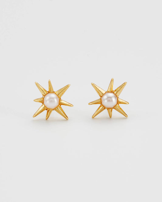 Star Pearl Stud Earrings