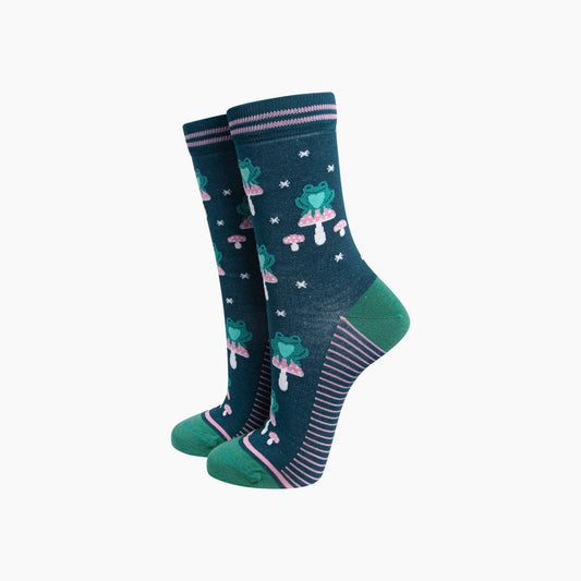Frogs and Toadstool Socks
