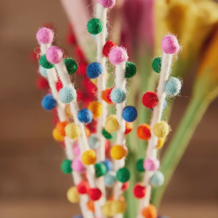 Hand Felted Rainbow Berry Stem