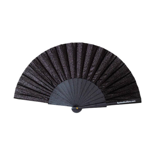 Black Glitter 23cm fan