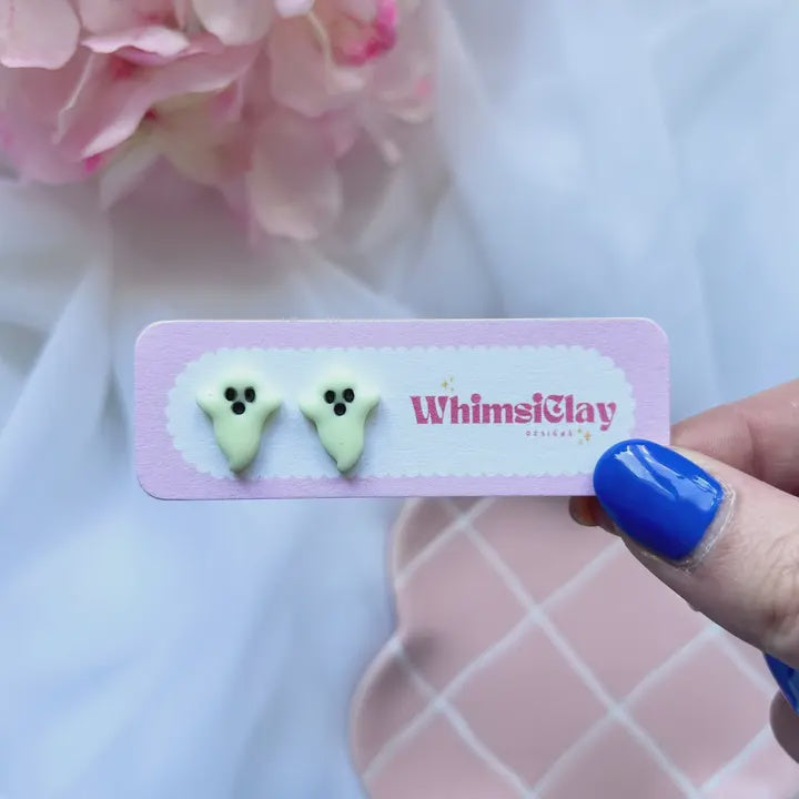 Glow In The Dark Ghost Stud Earrings