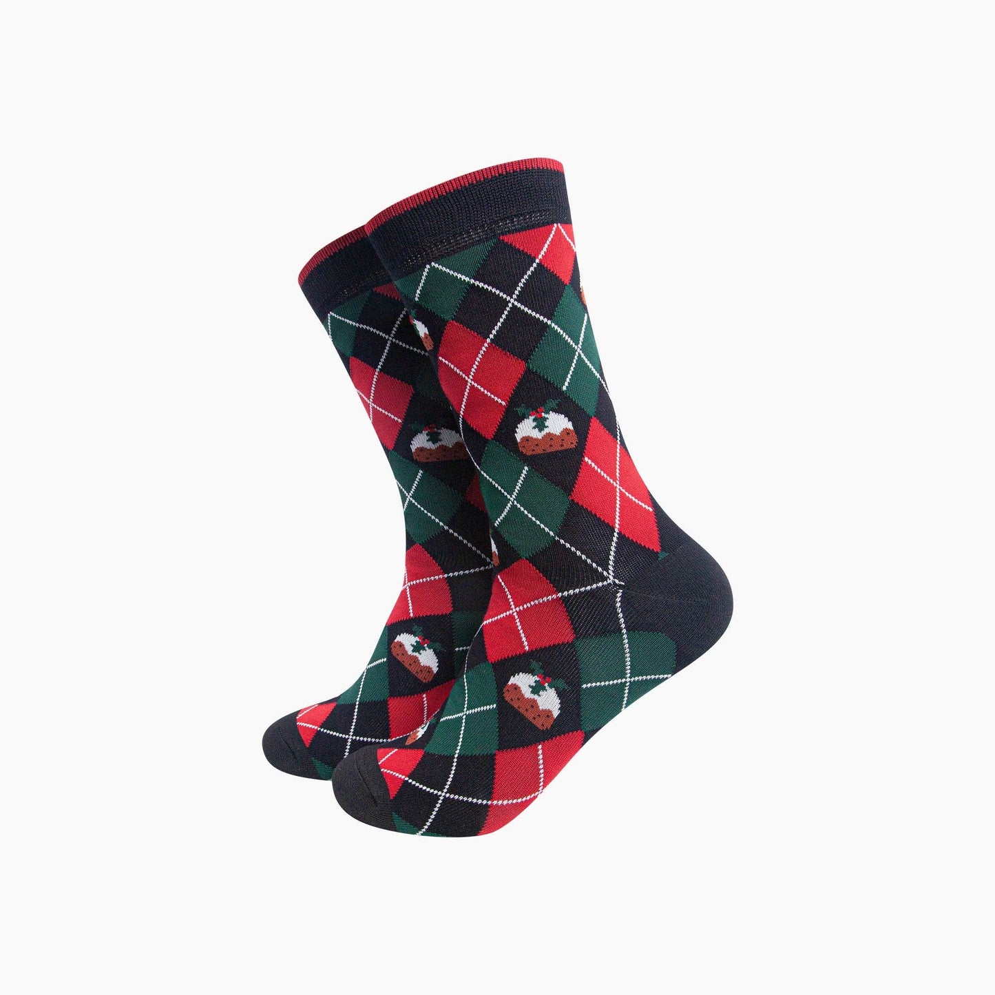 Men's Christmas Pudding Argyle Socks