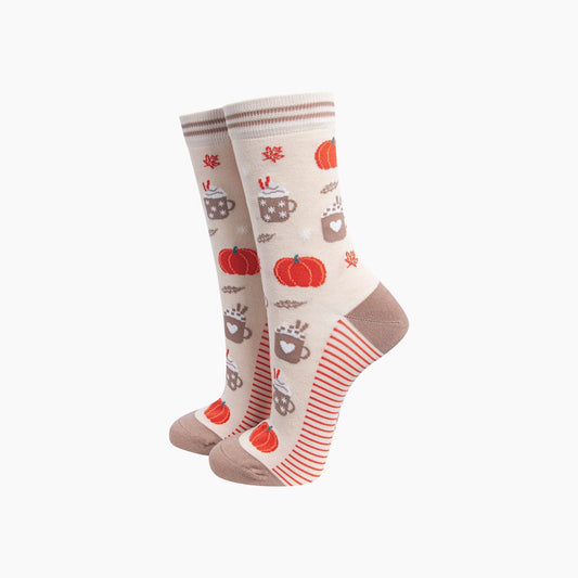 Cream Pumpkin Spice Socks