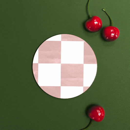 Paloma Checkerboard Round Coaster