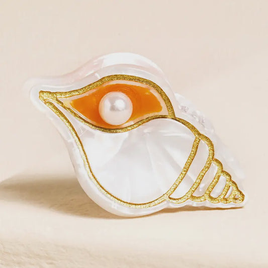 Mini White Shell Hair Clip