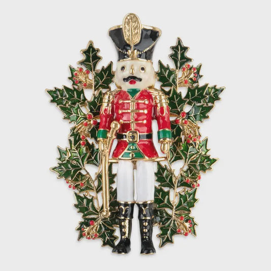 Bill Skinner Nutcracker and Holly Brooch