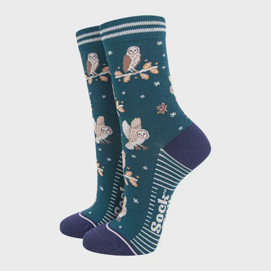 Forrest Green Barn Owl Socks