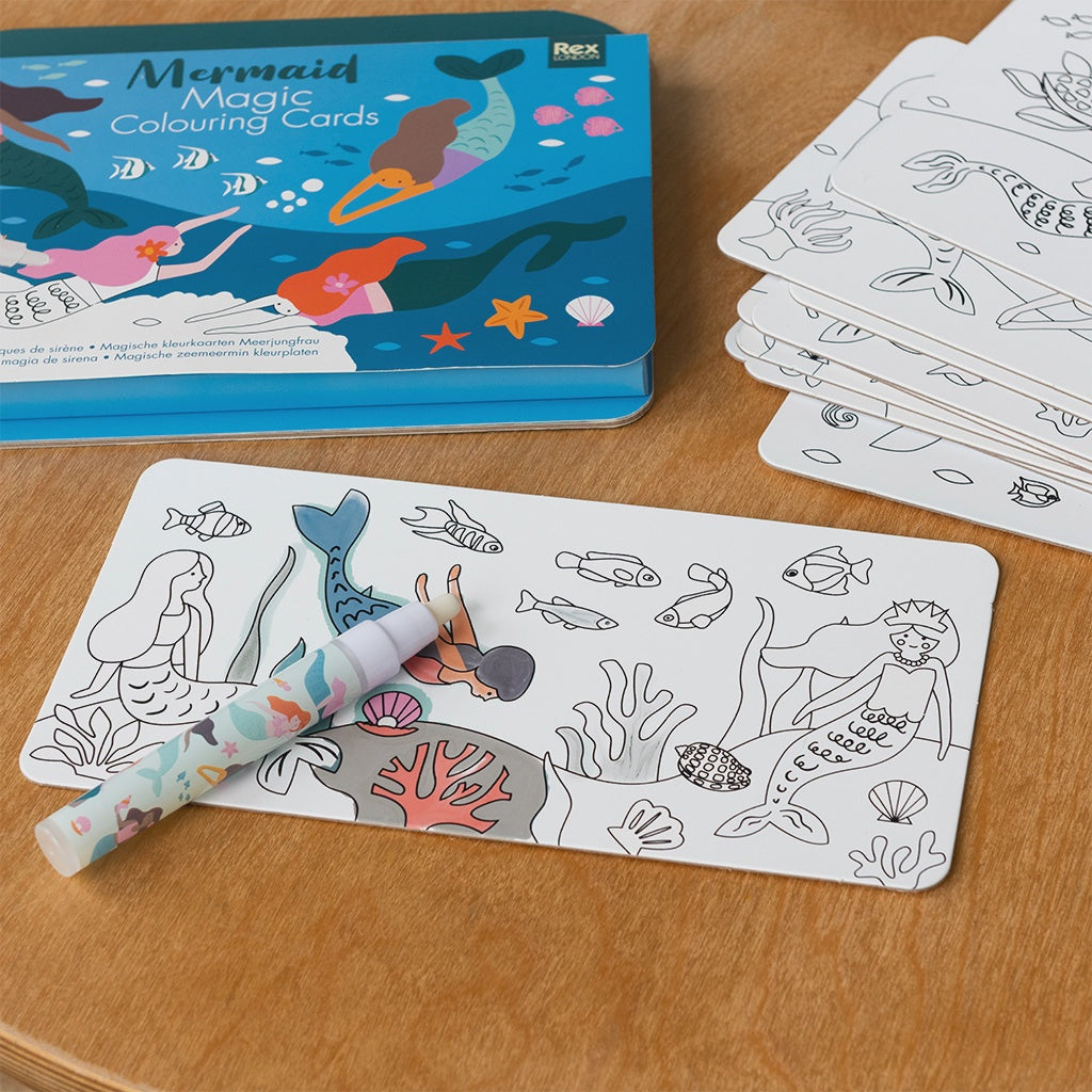 Mermaid Water Colouring Cards