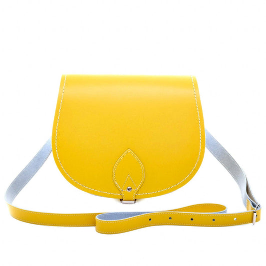 Handmade Leather Saddle Bag Daffodil Yellow