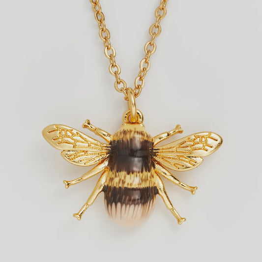 Hand Painted Enamel Bumble Bee Necklace