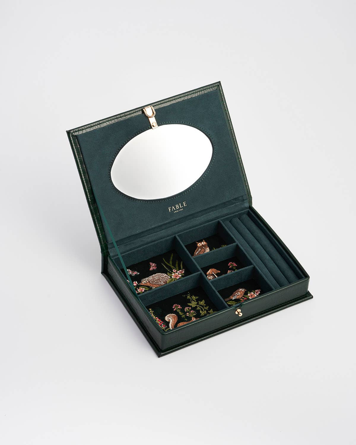Meadow Scene Embroidered Large Jewellery Box