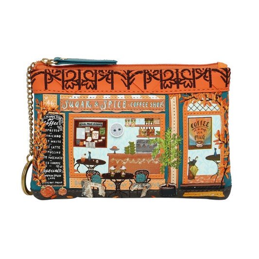 Vendula Sugar and Spice Coffee Shop Zipper Purse