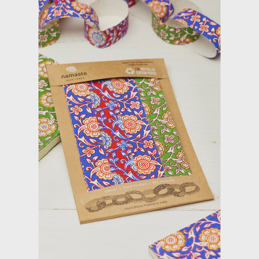 Floral Block Print Paperchain Kit
